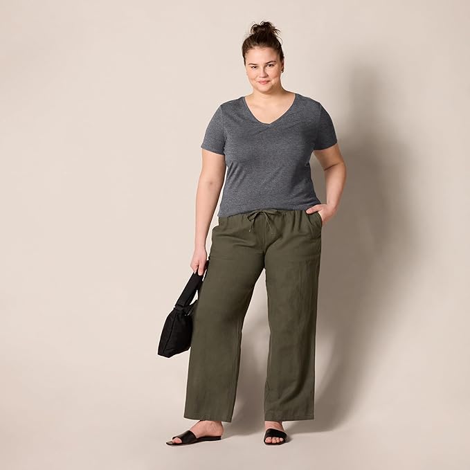 Amazon Essentials Women's Regular-Fit Short-Sleeve T-Shirt (Crewneck and V-Neck Options), Multipacks