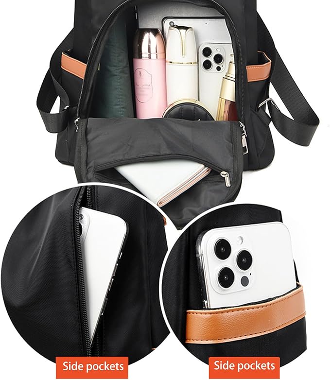 Backpack Purse for Women, Anti Theft Backpack Fashion Backpack Purse, Womens Backpack Purses Cute Backpack, Travel Backpacks Satchel Handbags Ladies Shoulder Bags Multi Purpose Design (Black)