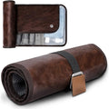 Toiletry Bag for Men, Travel Essentials Travel Toiletry Bag, Water-Resistant Compact Bathroom Roll Organizer for Hygiene, Shaving kit, Gifts for men (1.Chic Brown(PU Leather))