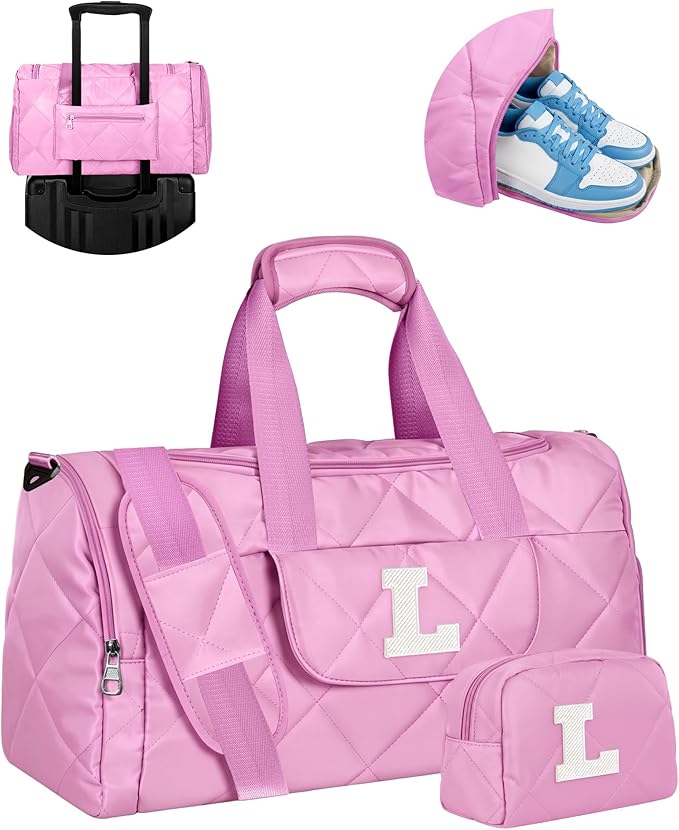 Elilier Gifts for Women Birthday Unique, Monogram Travel Bag with Toiletry Bag, TSA Approved Carry on Bag, Gift Idea for Valentines Day, Easter, Mother’s Day, Graduation, Personalized Gift for Mom
