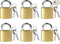 6 Pcs Copper Luggage Locks with Keys, Metal Keyed Pad Locks, School Gym Locker Lock, Suitcase Lock