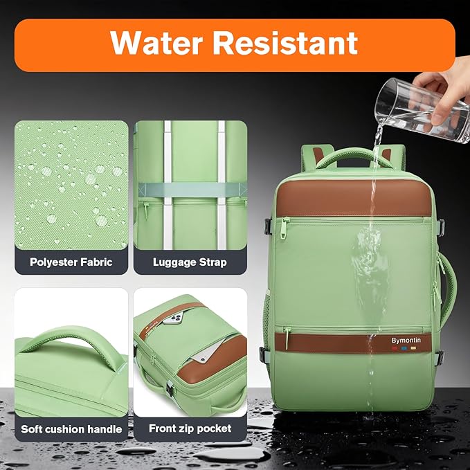 Smart Suitcase-style Laptop Backpack, 25L / 35L Practical Travel Bag for Work, Leisure & Flight, Luggage-Style Commuter Pack (Green, 25L)