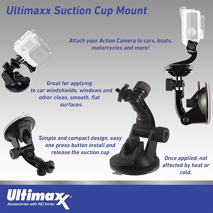 Ultimaxx GoPro HERO13 Black Action Camera Specialty Bundle - 18PC Accessory Bundle Includes: 64GB MicroSD, LED Light, Carry Case, Head and Chest Strap, Monopod, Tripod, Arm Mount for Helmet and More