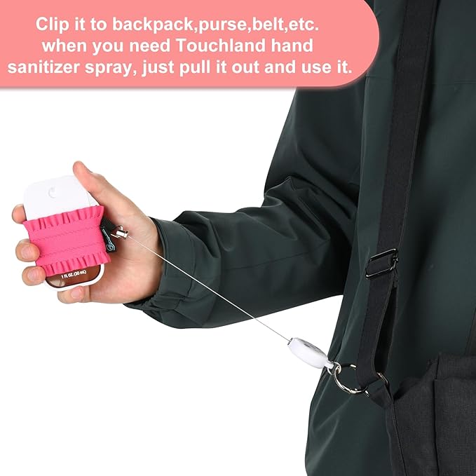 Beautyflier 4pcs Elastic Holder Sleeve for Touchland Power Mist Hand Sanitizer Spray, Cute Hand Sanitizer Holder for Gentle Mist, Glow Mist and Power Mist 1FL OZ, Best Gift for All Ages