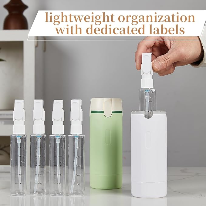 4 in 1 Travel Dispenser,Travel Bottles for Toiletries,Travel Dispenser Bottle,Refillable,Suitable for Storing Shampoo, Shower Gel,Suitable for Vacation Camping and Gym. (Green)