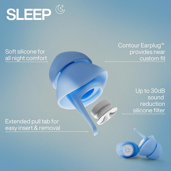 EARPEACE Ear Plugs for Sleeping - Noise Reduction Ear Plugs with Soft Silicone for Sleep & Night Comfort - Noise Cancelling up to 30dB, Sound Reduction Sleep Earplugs - 3 Sets, Standard Size With Case