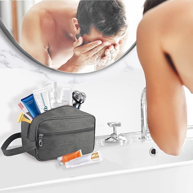 Toiletry Bag, Large Capacity Travel Bag for Toiletries, Waterproof Oxford Fabric Toiletry Organizer for Travel, Business Trips and Daily Use, Travel Essentials for Men or Women (Grey)