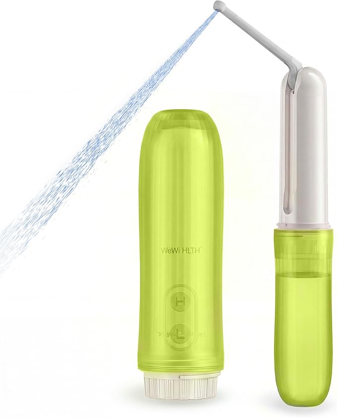 Portable Electric Bidet Sprayer - Handheld Travel Bidet with 2 Pressure Modes - Waterproof Foldable Pocket-Sized & Cordless for Bathroom Ultimate Personal Hygiene Cleaning at Home and Camping - Green
