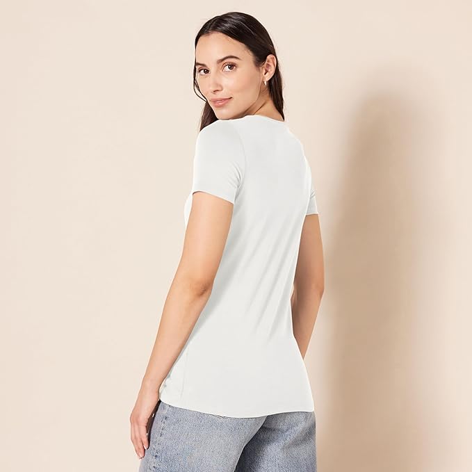 Amazon Essentials Women's Regular-Fit Short-Sleeve T-Shirt (Crewneck and V-Neck Options), Multipacks