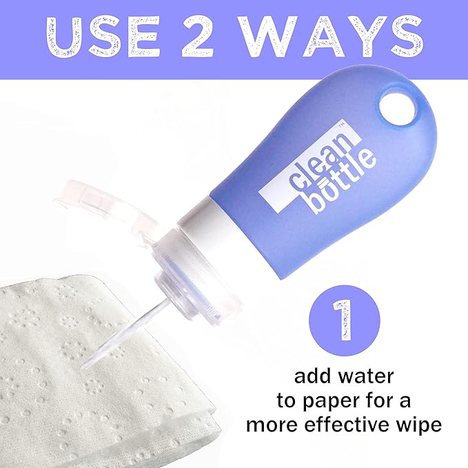 CleanButtle Travel Bidet – Your Ultra Discreet Portable Bidet On The Go – CleanButtle Gets Your Butt’le Clean (Blue) Personal Handheld Water Sprayer