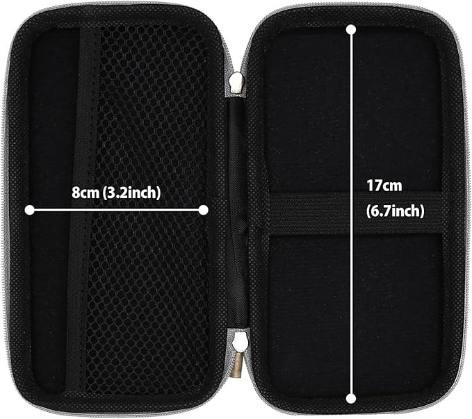 iMangoo Travel Essential Electronics Organizer Pouch Charger Case, Shockproof Dual Zipper Power Bank Cables Tech Accessories Purse, Men & Women Travel Must Have Storage Bag, 6.5x3.2x1 inch Silver