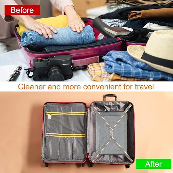 HARFINGTON Compression Packing Cube for Suitcases 45x34x13cm Lightweight Luggage Organizers Bag Travel Essentials Compression Bags for Carry on Suitcases, Grey