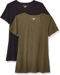 Amazon Essentials Women's Regular-Fit Short-Sleeve T-Shirt (Crewneck and V-Neck Options), Multipacks