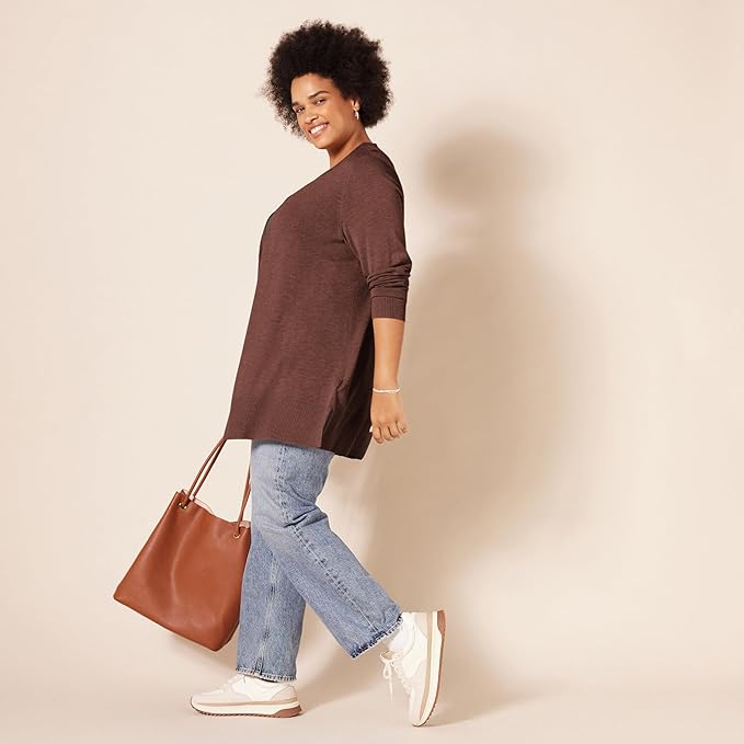 Amazon Essentials Women's Lightweight Long Sleeve Open-Front Cardigan Sweater (Available in Plus Size)