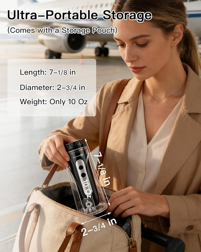 Handheld Portable Travel Bidet Sprayer, Rechargeable Electric Bidet, Peri Bottle for Women & Men, Upside Down Design, Works with Warm Water, No Heating Function, Personal Hygiene Care