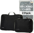Acteon Compression Packing Cubes - 2 Pack Clean Dirty Separate Zipper - Lightweight Travel Packing Cubes for Luggage - Suitcase Organizer Travel Cubes - Large Small Laundry for Clothes Shoes Makeup