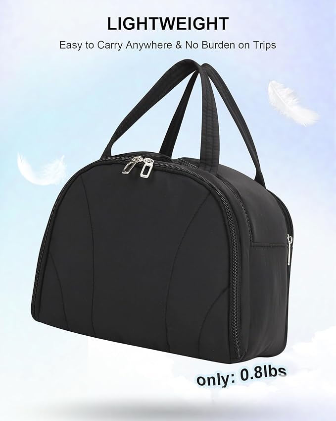Travel Toiletry Bag, Lightweight Large Toiletry Bag for Women Wide-Open Ultra Light Cosmetic Makeup Bag Standing Toiletry Organizer with Handle for Full-Size Toiletries, Travel Essentials, Accessories