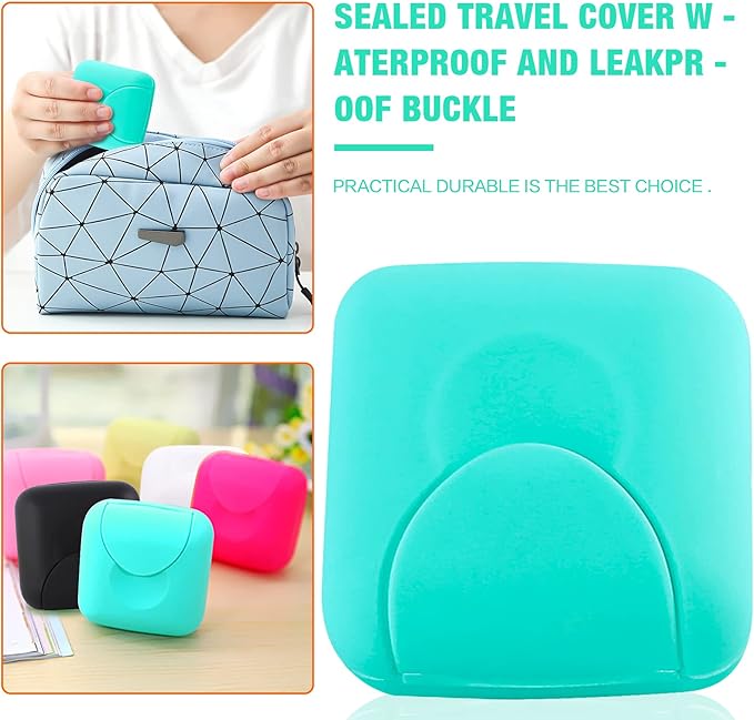 2 Pcs Small Size Plastic Soap Case Holder Container Box Home Outdoor Hiking Camping Travel,2.75 * 2.75 * 1.65 inch Blue