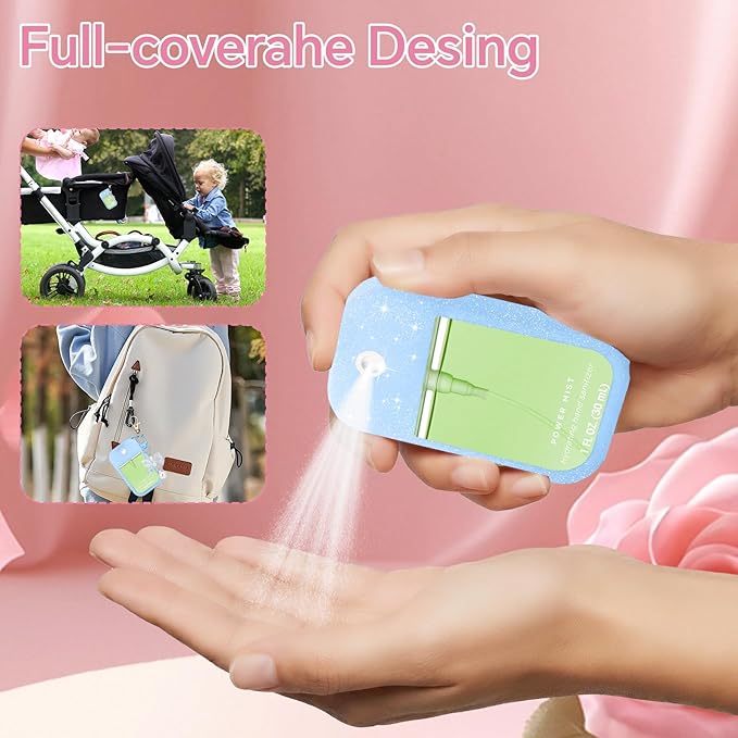 Silicone Case Compatible with Touchland Hand Sanitizer Spray Mist 1 oz with Bow Keychain