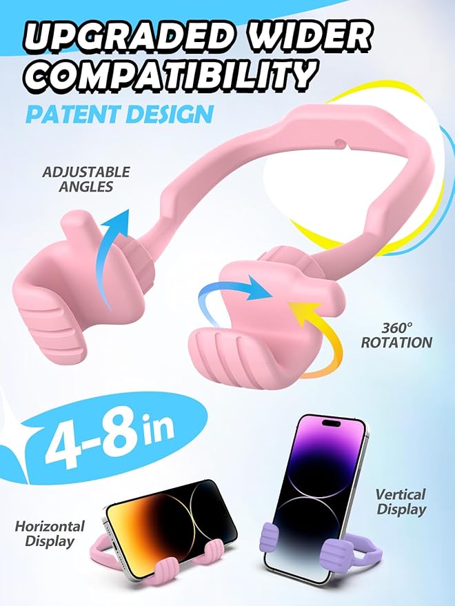 Gifts for Mothers Day Mom Wife Adults Cell Phone Stand: UPGRADE Adjustable Thumbs Up Lazy Phone Holder for Desk Cool Gadgets Stocking Stuffers Birthday Gadget for Teen Girl Gift Trendy Stuff Ideas