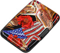 ELFISH Mini RFID Aluminum Wallet Credit Cards Holder Business Card Case Metal ID Case for Men Women(Horse)