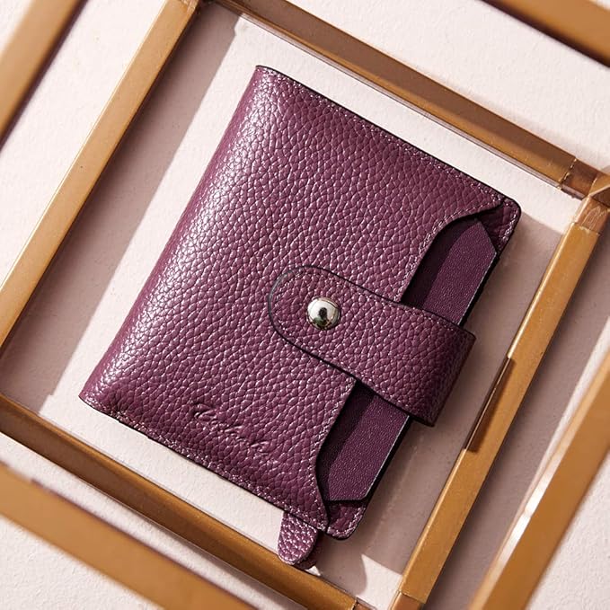 BOSTANTEN Women Leather Wallet RFID Blocking Small Bifold Zipper Pocket Wallet Card Case Purse with ID Window