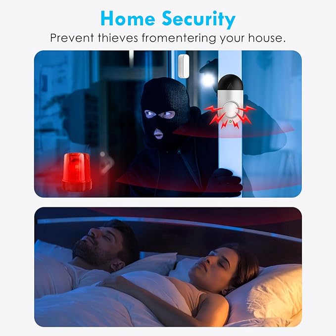 Window Alarm Sensors,120DB Door Alarms for Kids Safety, Door Chime, Burglar Alarm Window Alarms for Home