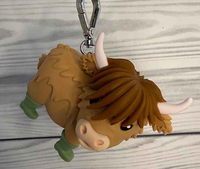 Bath and Body Works Brown Highland Cow With Adorable Realistic Hair and Antlers Pocketbac Hand Sanitzer Holder