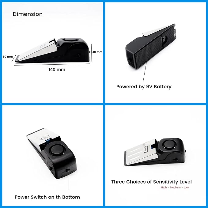 All in one Original Trustella Heavy-Duty Portable Door Lock - Stainless Steel Security Tool for Enhanced Safety - Ideal for Home, Travel, Hotels, Apartments