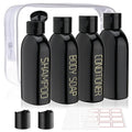 Cosywell Travel Bottles for Toiletries 4pcs 3.4oz Travel Shampoo and Conditioner Bottles TSA Approved Travel Size Containers Leak Proof Small Plastic Squeeze Bottles with Flip Cap(Black)