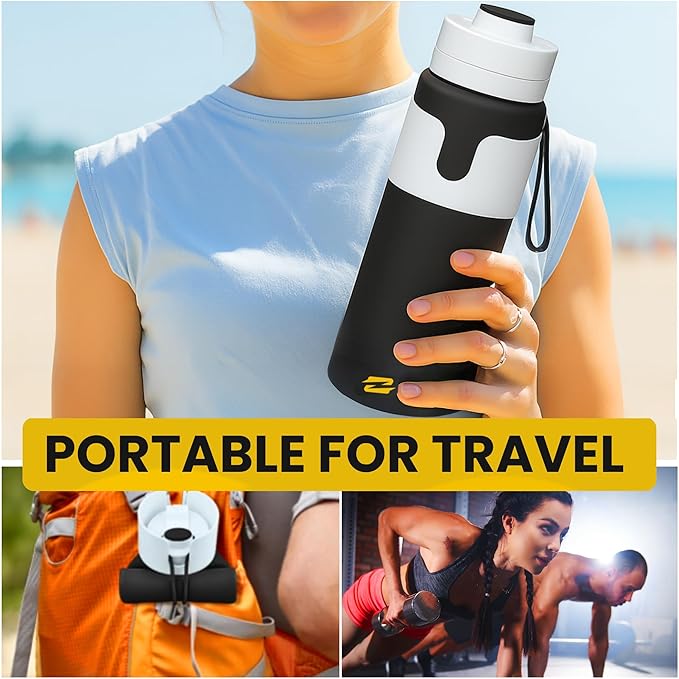 Collapsible Water Bottles – BPA-Free Silicone, Leak-Proof & Lightweight Foldable Water Bottle for Travel, Hiking, Camping, Sports & Everyday Use – Compact, Reusable, Portable, Easy Clean