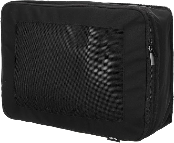 HARFINGTON Compression Packing Cube for Suitcases 34x26x13cm Lightweight Luggage Organizers Bag Travel Essentials Compression Bags for Carry on Suitcases, Black
