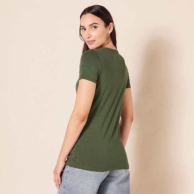 Amazon Essentials Women's Regular-Fit Short-Sleeve T-Shirt (Crewneck and V-Neck Options), Multipacks