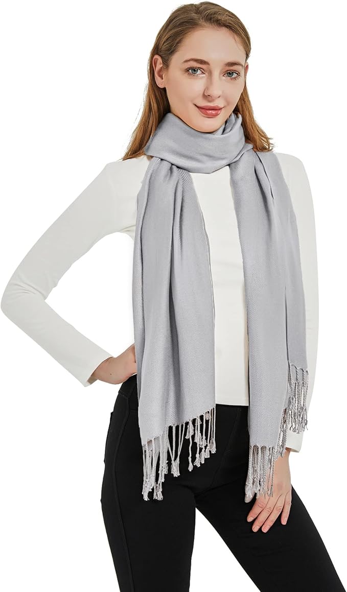 Soft Silky Pashmina Shawl Wraps Solid Colors Scarf for Wedding Evening Dresses
