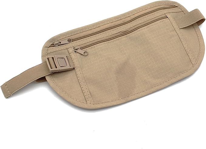 Money Belt, Travel Pouch, Money Belt for Travel, Slim Moneys Pouch Under Clothes, Moneys Bag with Zipper for Cash, Passport Holder