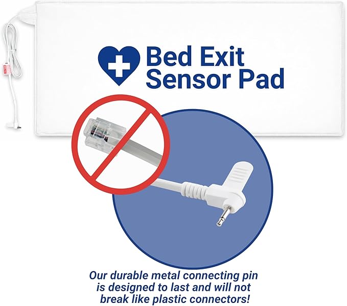 Secure Safety Solutions Bed Alarm for Elderly Adults - 12x30 Sensor Pad, 120db Monitor - Fall Prevention for Dementia Patients, Seniors - Weight Sensing Pad Alerts Caregiver When They Get Up