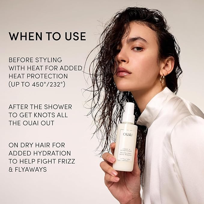OUAI Leave In Conditioner Full Size + Travel Size Bundle (2 Count)