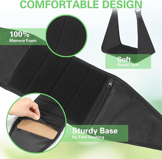 2 Pack Airplane Footrest, Black