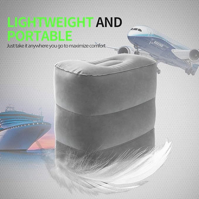 Betus Inflatable Travel Foot Rest Pillow - Ultra Comfortable and Compact - Toddle & Kids Leg Rest Stool for Long Flight/Trip by Airplane or Car