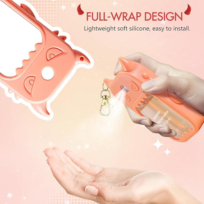 JAMIEWIN Spray Hand Sanitizer Case Compatible with Touchland Hand Sanitizer 1fl. Oz. Monster Silicone Case Holder Accessory
