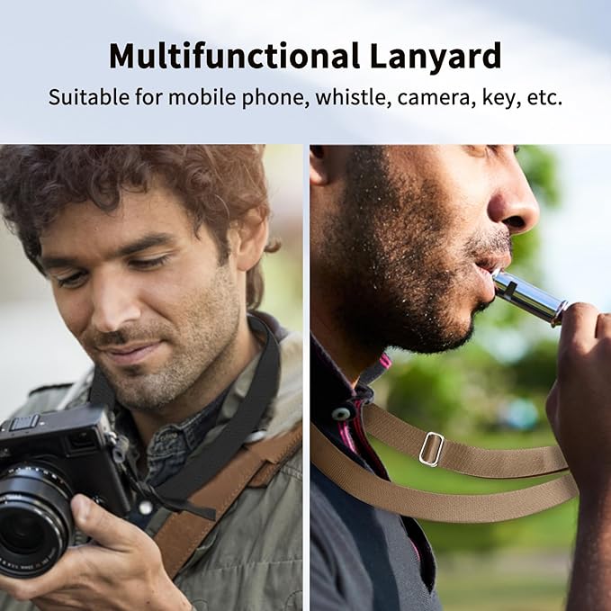 CACOE Phone Lanyard 2 Pcs-Adjustable Neck Strap,Universal Crossbody Lanyards Compatible with Most Smartphones (Black+Brown, 21.65")