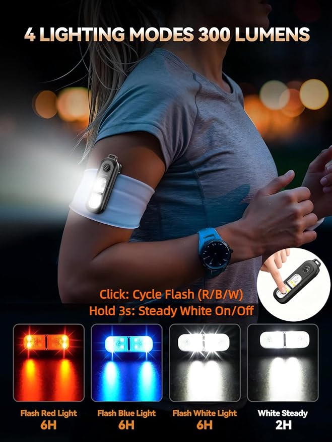 TECKNET Personal Safety Alarm 135dB with SOS Strobe Light for Women - Rechargeable& IPX4 Waterproof Running Lights with Clip On Torch & Low Battery Notice, Safety Siren for Travel Kids, Black