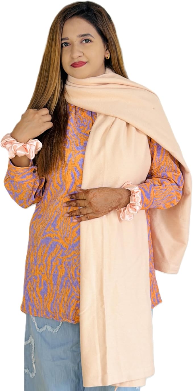 Wayfarer Shawl with Pouch | Voyagers Comfort Set with Luxury Travel Scarf, Eye Mask, Satin Scrunchies & Travel Pouch