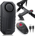 WSDCAM Upgraded Bike Alarm with Remote - 113dB Loud Anti-Theft Security Alarm, 197ft Remote Range, IP65 Waterproof, USB-C Rechargeable, Bike Horn & Locator for E-Bikes, Bicycles, Scooters, Motorcycles