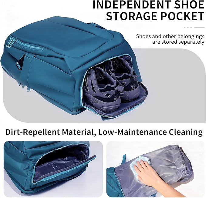 Travel Backpack for Women Men Carry on Backpack, Airline Approved Large Travel Bag Flight Approved Personal item, 15.6 Inch Laptop Backpack Casual Daypack for Weekender Hiking-DEEP BLUE