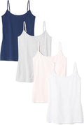 Amazon Essentials Women's Slim-Fit Camisole for Layering and Everyday Wear, Pack of 4
