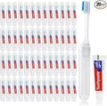Travel Toothbrush, Toothbrush and Toothpaste Travel, Individually Packaged with Storage Box, Foldable Storage, is Suitable for Camping, Business Trip (PACK-20)