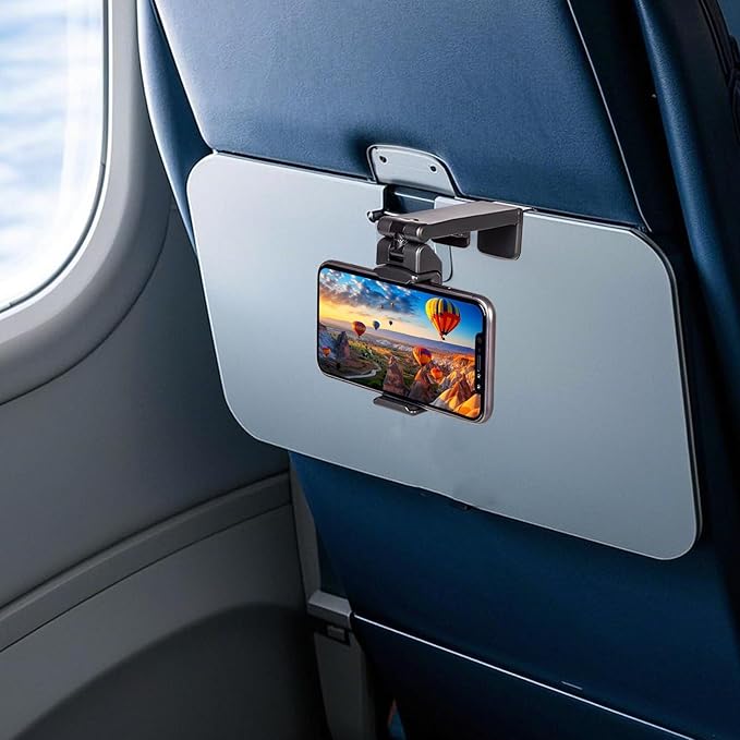 Airplane Phone Holder，Directional Dual 360 Degree Rotation.Airplane Phone Holder,Travel Essential Item, Long-Distance Flight Essential Item，Suitable for 4-7 inch Mobile Phones