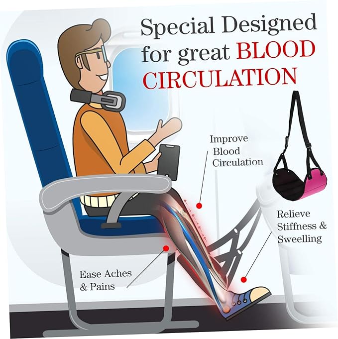 Airplane Footrest Hammock Portable Foot Support Cushion for Travel Comfortable Rest for Feet Airplane Office Home Mesh