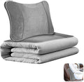 Loyala 3-in-1Travel Blanket and Lumbar Support Pillow, Foldable Compact Airplane Travel Blanket Functioned as Lumbar Support Pillow, Multi-Purpose for Office Car and Travel Comfort and Warmth (Gray)